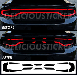 Black RaceTrack Tail Light Decal Overlays STYLE L (Fits For: 2015-2022 Dodge Charger)