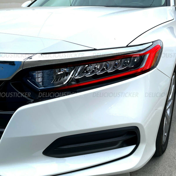 Tinted DRL Day Light Running Front Head Light Section Insert (Fits For: 2018 + Honda Accord)