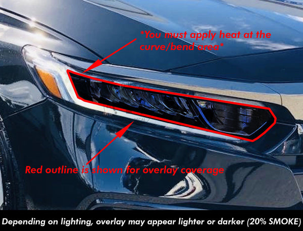 Smoked Front Head Light HIGH + LOW BEAM Section Insert (Fits For: 2018 + Honda Accord)