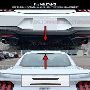 Rear 3rd Brake Light and Reverse Tint Decals Overlays (Fits For: 2024 Ford Mustang)
