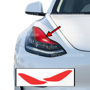 Red Upper DRL Eyelid Headlight Overlays (Fits For: Tesla Model 3)