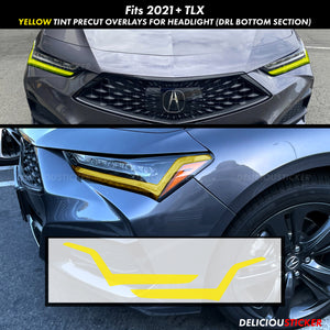 Yellow Front Headlight DRL Tint Overlay (Fits For: 2021-2024 TLX)