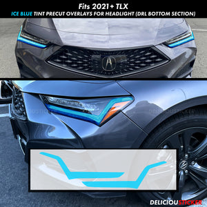 Ice Blue Front Headlight DRL Tint Overlay (Fits For: 2021-2024 TLX)