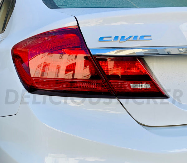 EURO RED Tail Light Inner Overlays (Fits For: 2013-2015 Honda Civic Sedan)