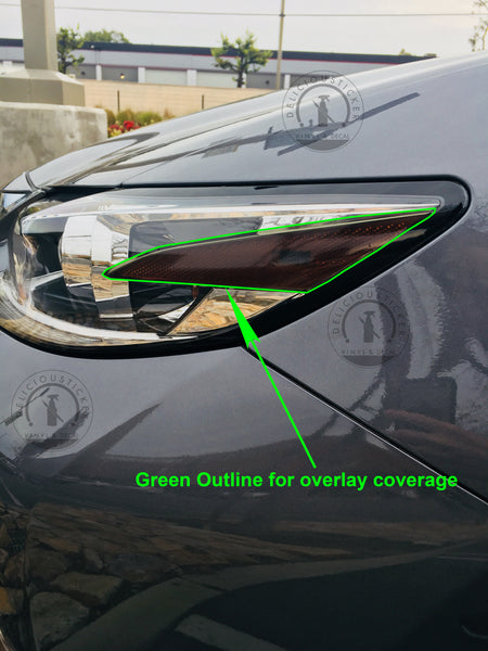 Smoked Front Headlight Reflector Portion Overlay (Fits For: 2016-2018 Lexus ES)