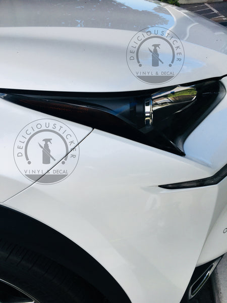 Smoked Front Headlight Reflector Portion Overlay (Fits For: 2015-2017 Lexus NX)