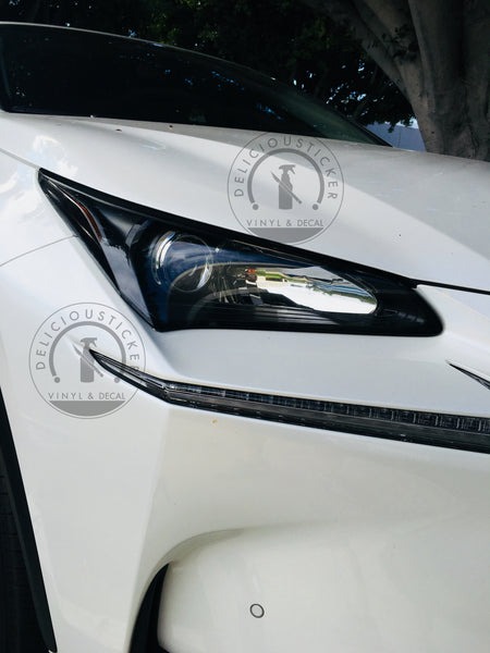 Smoked Front Headlight Reflector Portion Overlay (Fits For: 2015-2017 Lexus NX)