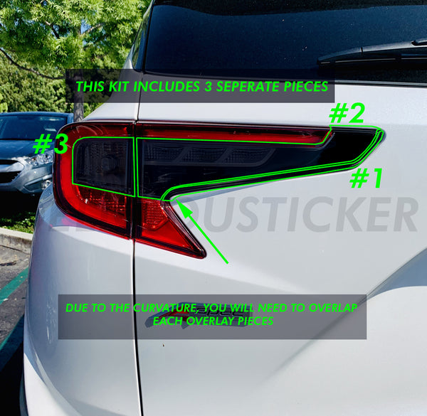 Smoked Reverse and Signal Insert Tail Light Overlay (Fits For: 2019 + RDX)
