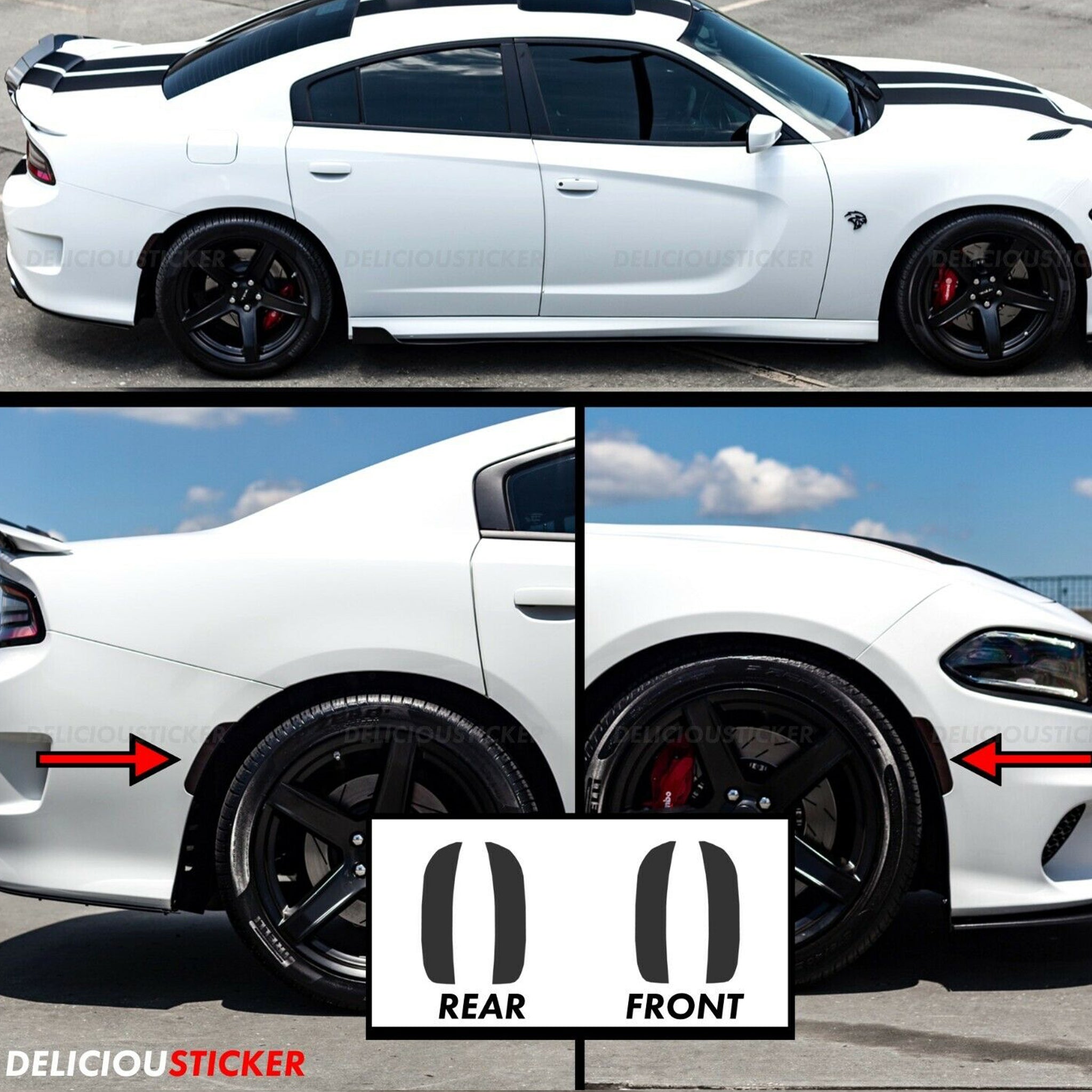 Smoked Front & Rear Side Markers (Fits For: 2015-2022 Dodge Charger)