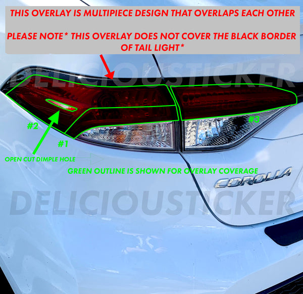 Smoked Tail Light Overlays (Fits For: 2020 + Corolla Sedan)