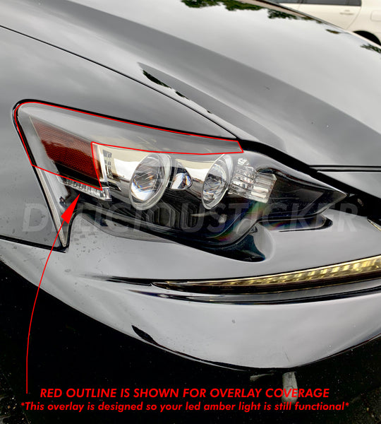 Smoked Eyelid Front Headlight Overlay Film (Fits For: 2014-2016 Lexus IS)