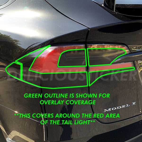 Smoked Tail Light Insert Overlays (Fits For: Tesla Model X)