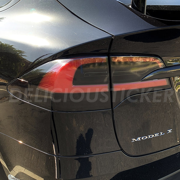 Smoked Tail Light Insert Overlays (Fits For: Tesla Model X)