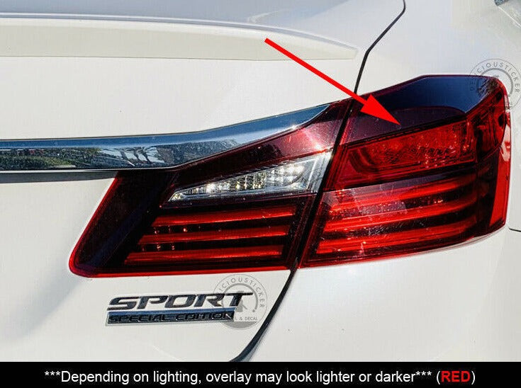 Red Signal Blinker Insert Tail Light Overlay (Fits For: 2016-2017 Honda Accord)