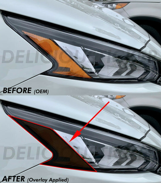 Smoked Amber Section Headlight Overlays (Fits For: 2019 + Altima)