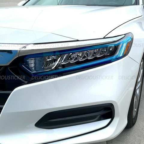 Tinted DRL Day Light Running Front Head Light Section Insert (Fits For: 2018 + Honda Accord)