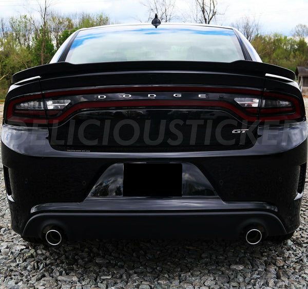 Smoked Tail Light Race Track Overlays (Fits For: 2015-2022 Dodge Charger)