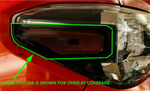 Smoked Front Headlight Amber Corner Overlays (Fits For: 2016-2019 Tacoma)