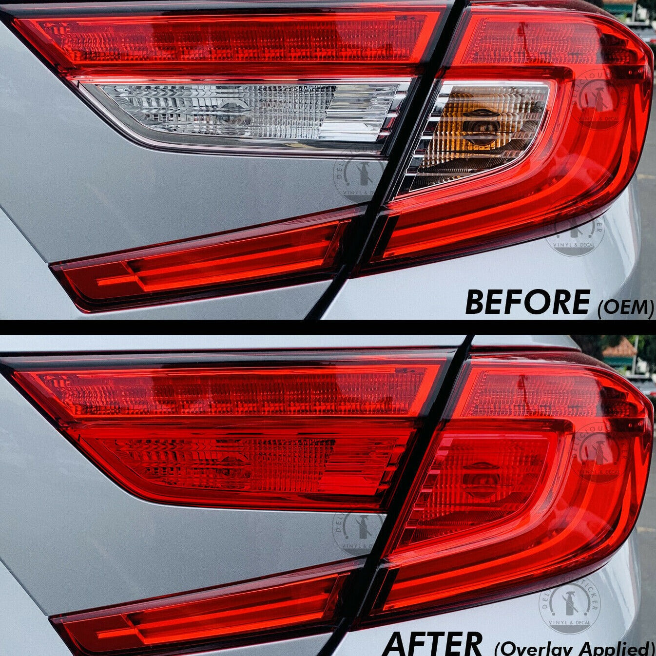 Red Tail Light Insert Overlays Full RED (Fits For: 2018+ Honda Accord)