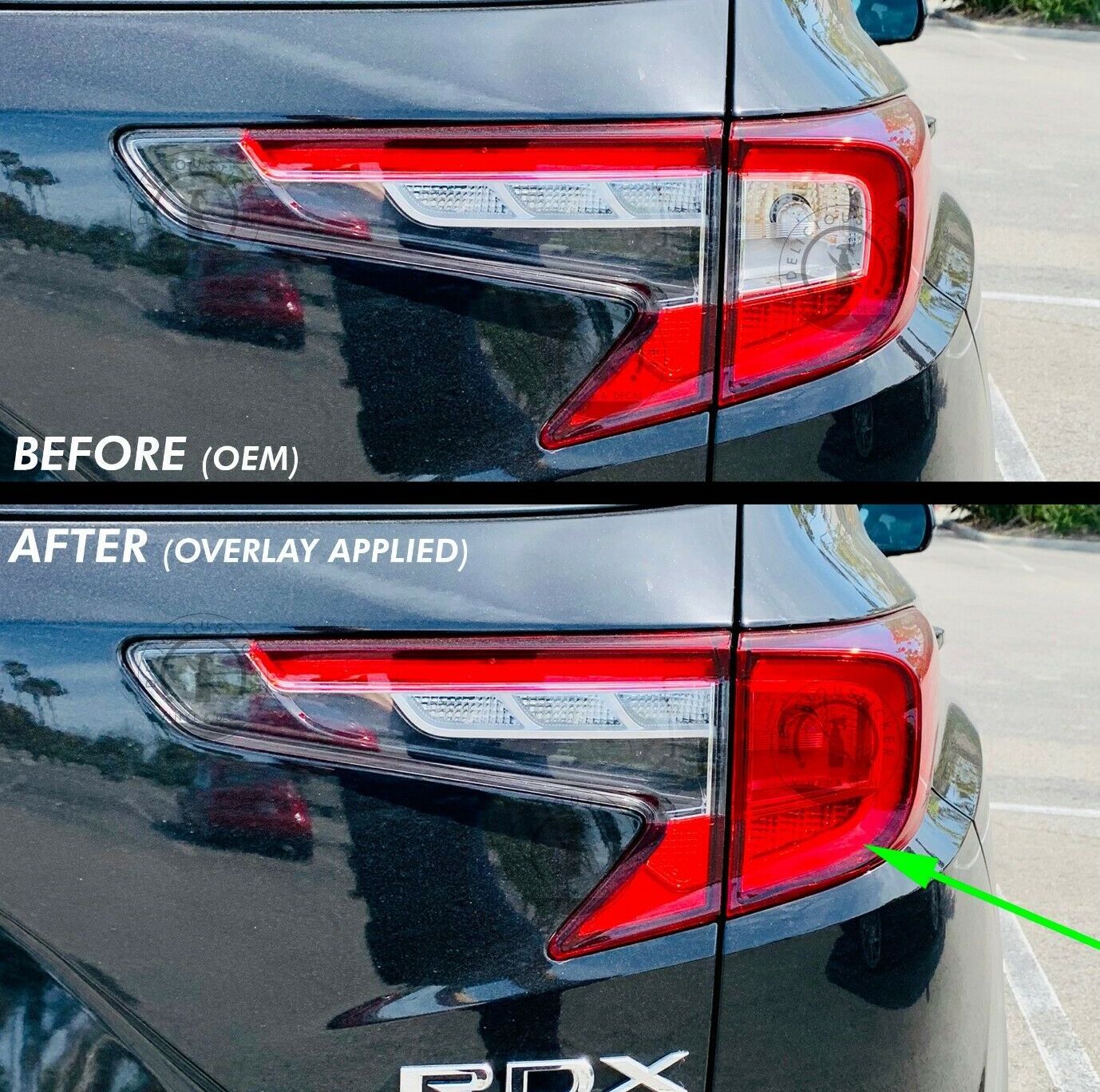 Red Signal Blinker Insert Tail Light Overlay (Fits For: 2019 + RDX)