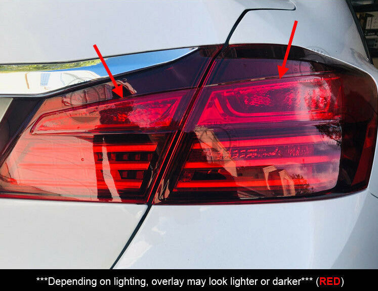 Red Tail Light Insert Overlays Full RED (Fits For: 2016-2017 Honda Accord)