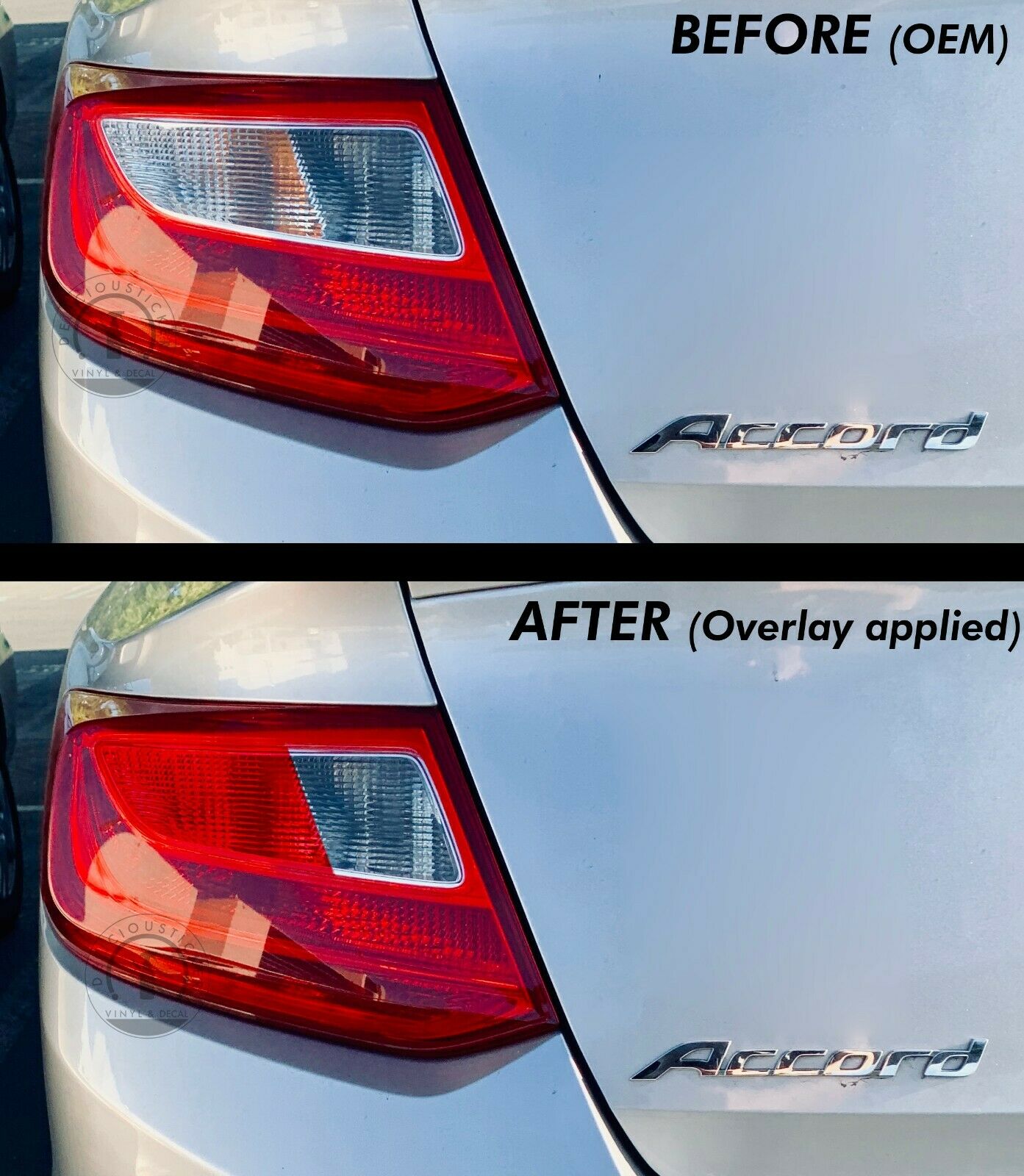 Red Indicator Tail Light Inner Overlays (Fits For: 2013-2015 Accord Coupe)