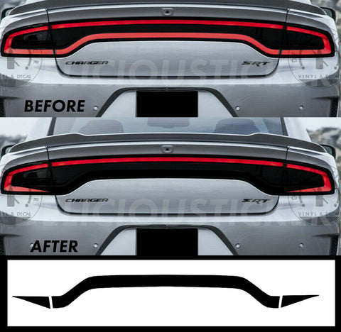 Black RaceTrack Tail Light Decal Overlays STYLE G (Fits For: 2015-2022 Dodge Charger)