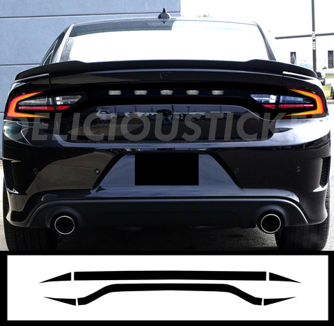 Black RaceTrack Tail Light Decal Overlays STYLE H (Fits For: 2015-2022 Dodge Charger)