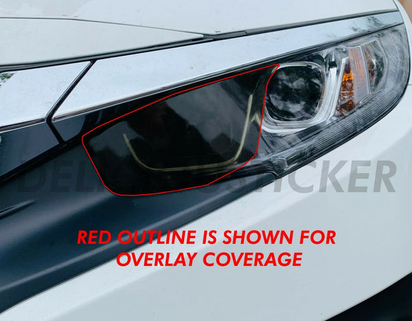 Smoked High Beam Front Head Light Insert (Fits For: 2016-2020 Honda Civic)