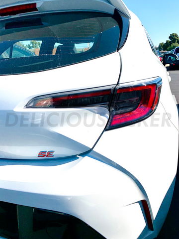 Smoked Tail Light Inner Overlays (Fits For: 2019 + Corolla Hatchback)