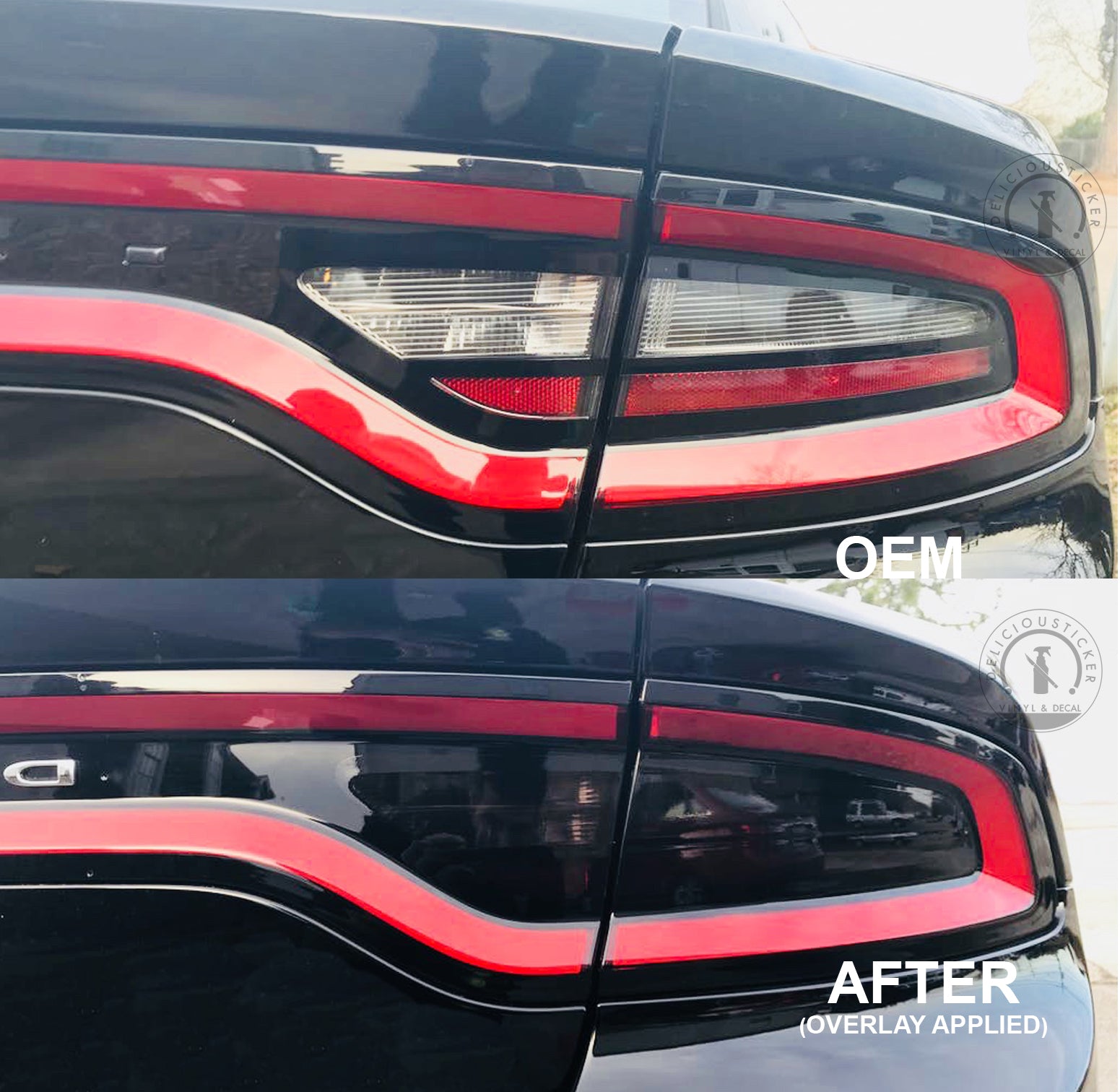 Smoked Tail Light Inner Overlays (Fits For: 2015-2022 Dodge Charger)