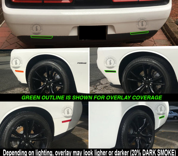 Smoked Side Markers / Rear Bumper Reflectors (Fits For: 2015-2020 Challenger)